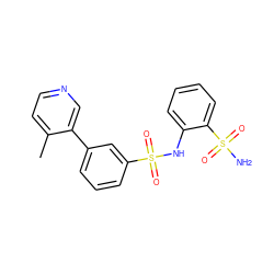 Cc1ccncc1-c1cccc(S(=O)(=O)Nc2ccccc2S(N)(=O)=O)c1 ZINC000146446761