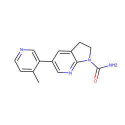 Cc1ccncc1-c1cnc2c(c1)CCN2C(N)=O ZINC001772615345