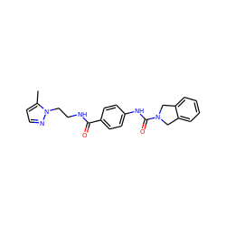 Cc1ccnn1CCNC(=O)c1ccc(NC(=O)N2Cc3ccccc3C2)cc1 ZINC000166455118