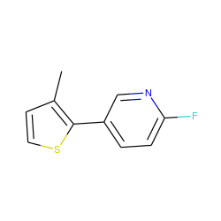 Cc1ccsc1-c1ccc(F)nc1 ZINC000013607072