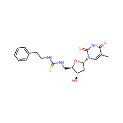 Cc1cn([C@@H]2C[C@H](O)[C@@H](CNC(=S)NCCc3ccccc3)O2)c(=O)[nH]c1=O ZINC000028864772