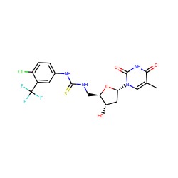 Cc1cn([C@@H]2C[C@H](O)[C@@H](CNC(=S)Nc3ccc(Cl)c(C(F)(F)F)c3)O2)c(=O)[nH]c1=O ZINC000028864538