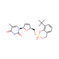 Cc1cn([C@H]2C=C[C@@H](CO[P@@]3(=O)OCc4cccc(C(C)(C)C)c4O3)O2)c(=O)[nH]c1=O ZINC000013561152
