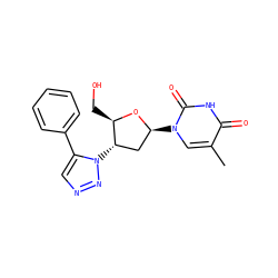 Cc1cn([C@H]2C[C@H](n3nncc3-c3ccccc3)[C@@H](CO)O2)c(=O)[nH]c1=O ZINC000049070270