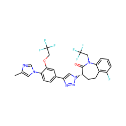 Cc1cn(-c2ccc(-c3cn([C@H]4CCc5c(F)cccc5N(CC(F)(F)F)C4=O)nn3)cc2OCC(F)(F)F)cn1 ZINC000147240170