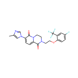 Cc1cn(-c2ccc3n(c2=O)CCN(CCOc2ccc(F)cc2C(F)(F)F)C3=O)cn1 ZINC000103247247
