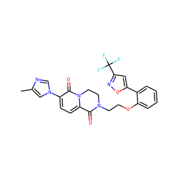 Cc1cn(-c2ccc3n(c2=O)CCN(CCOc2ccccc2-c2cc(C(F)(F)F)no2)C3=O)cn1 ZINC000144534596