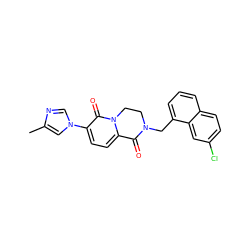 Cc1cn(-c2ccc3n(c2=O)CCN(Cc2cccc4ccc(Cl)cc24)C3=O)cn1 ZINC000299864611