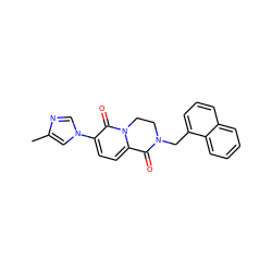 Cc1cn(-c2ccc3n(c2=O)CCN(Cc2cccc4ccccc24)C3=O)cn1 ZINC000299870020