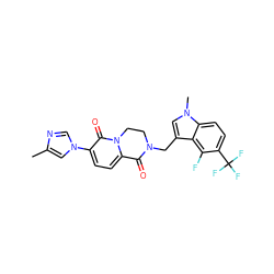 Cc1cn(-c2ccc3n(c2=O)CCN(Cc2cn(C)c4ccc(C(F)(F)F)c(F)c24)C3=O)cn1 ZINC000299868886