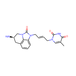 Cc1cn(C/C=C/Cn2c(=O)n3c4c(cccc42)C[C@@H](N)C3)c(=O)[nH]c1=O ZINC000066263257