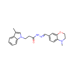 Cc1cn(CCC(=O)N/N=C/c2ccc3c(c2)OCCN3C)c2ccccc12 ZINC000115597811