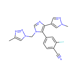 Cc1cn(Cn2cnc(-c3cnn(C)c3)c2-c2ccc(C#N)c(F)c2)nn1 ZINC000299865033
