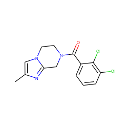 Cc1cn2c(n1)CN(C(=O)c1cccc(Cl)c1Cl)CC2 ZINC000095565502