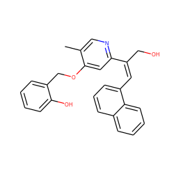 Cc1cnc(/C(=C\c2cccc3ccccc23)CO)cc1OCc1ccccc1O ZINC000027626569