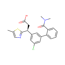 Cc1cnc([C@@H](CC(=O)O)c2cc(Cl)cc(-c3ccccc3C(=O)N(C)C)c2)s1 ZINC001772642868