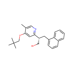 Cc1cnc([C@@H](CO)Cc2cccc3ccccc23)cc1OCC(C)(C)C ZINC000000601974