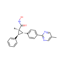 Cc1cnc(-c2ccc([C@@H]3[C@@H](c4ccccc4)[C@@]3(C)C(=O)NO)cc2)nc1 ZINC000653711423