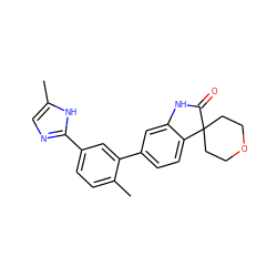 Cc1cnc(-c2ccc(C)c(-c3ccc4c(c3)NC(=O)C43CCOCC3)c2)[nH]1 ZINC000073160262