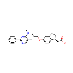 Cc1cnc(-c2ccccc2)nc1N(C)CCCOc1ccc2c(c1)CC[C@H]2CC(=O)O ZINC000028891473