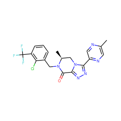 Cc1cnc(-c2nnc3n2C[C@H](C)N(Cc2cccc(C(F)(F)F)c2Cl)C3=O)cn1 ZINC000219160944