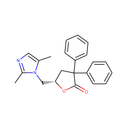 Cc1cnc(C)n1C[C@@H]1CC(c2ccccc2)(c2ccccc2)C(=O)O1 ZINC000013651138