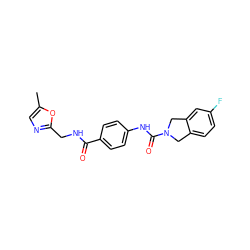 Cc1cnc(CNC(=O)c2ccc(NC(=O)N3Cc4ccc(F)cc4C3)cc2)o1 ZINC000167484624