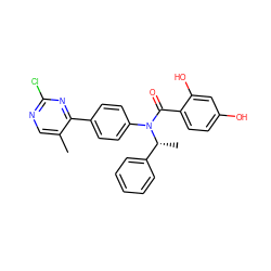 Cc1cnc(Cl)nc1-c1ccc(N(C(=O)c2ccc(O)cc2O)[C@H](C)c2ccccc2)cc1 ZINC000653664704