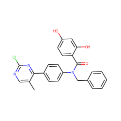 Cc1cnc(Cl)nc1-c1ccc(N(Cc2ccccc2)C(=O)c2ccc(O)cc2O)cc1 ZINC000653760741