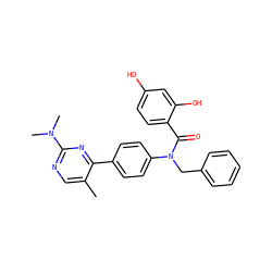 Cc1cnc(N(C)C)nc1-c1ccc(N(Cc2ccccc2)C(=O)c2ccc(O)cc2O)cc1 ZINC000653748767