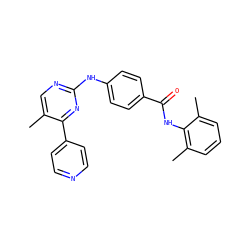 Cc1cnc(Nc2ccc(C(=O)Nc3c(C)cccc3C)cc2)nc1-c1ccncc1 ZINC000098065452