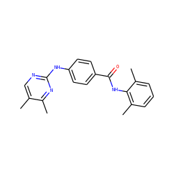 Cc1cnc(Nc2ccc(C(=O)Nc3c(C)cccc3C)cc2)nc1C ZINC000103241183