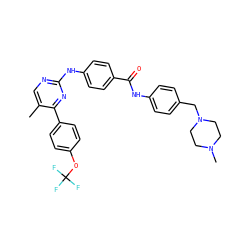 Cc1cnc(Nc2ccc(C(=O)Nc3ccc(CN4CCN(C)CC4)cc3)cc2)nc1-c1ccc(OC(F)(F)F)cc1 ZINC000103241196