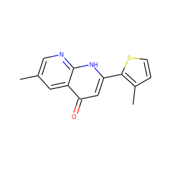 Cc1cnc2[nH]c(-c3sccc3C)cc(=O)c2c1 ZINC000005544057