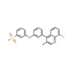 Cc1cnc2c(Cl)cccc2c1-c1cccc(Oc2cccc(S(C)(=O)=O)c2)c1 ZINC000045351975