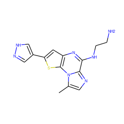 Cc1cnc2c(NCCN)nc3cc(-c4cn[nH]c4)sc3n12 ZINC000028950713