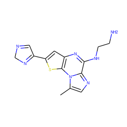 Cc1cnc2c(NCCN)nc3cc(C4=NCN=C4)sc3n12 ZINC000028950710