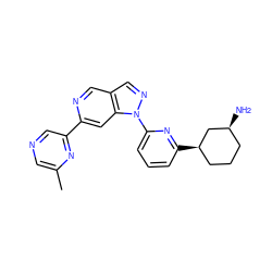 Cc1cncc(-c2cc3c(cn2)cnn3-c2cccc([C@@H]3CCC[C@H](N)C3)n2)n1 ZINC000224850615