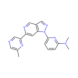 Cc1cncc(-c2cc3c(cn2)cnn3-c2cccc(N(C)C)n2)n1 ZINC000224846897