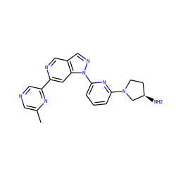 Cc1cncc(-c2cc3c(cn2)cnn3-c2cccc(N3CC[C@@H](N)C3)n2)n1 ZINC000217823495