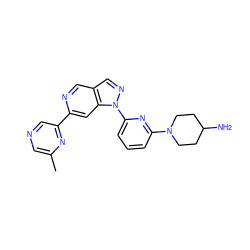 Cc1cncc(-c2cc3c(cn2)cnn3-c2cccc(N3CCC(N)CC3)n2)n1 ZINC000211056065