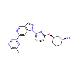 Cc1cncc(-c2cc3c(cn2)cnn3-c2cccc(O[C@@H]3CCC[C@H](N)C3)n2)n1 ZINC000224867789