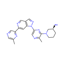 Cc1cncc(-c2cc3c(cn2)cnn3-c2cnc(C)c(N3CCC[C@H](N)C3)n2)n1 ZINC000211013739