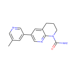 Cc1cncc(-c2cnc3c(c2)CCCN3C(N)=O)c1 ZINC000221441597
