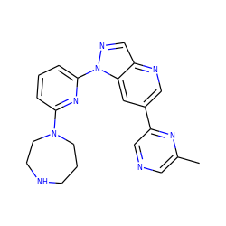 Cc1cncc(-c2cnc3cnn(-c4cccc(N5CCCNCC5)n4)c3c2)n1 ZINC001772637008