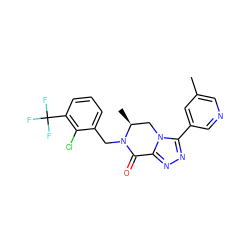 Cc1cncc(-c2nnc3n2C[C@H](C)N(Cc2cccc(C(F)(F)F)c2Cl)C3=O)c1 ZINC000219200222