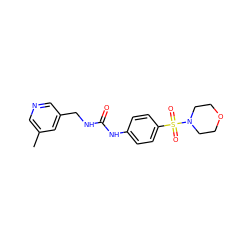 Cc1cncc(CNC(=O)Nc2ccc(S(=O)(=O)N3CCOCC3)cc2)c1 ZINC000096271701