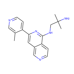 Cc1cnccc1-c1cc2cnccc2c(NCC(C)(C)N)n1 ZINC000095558765