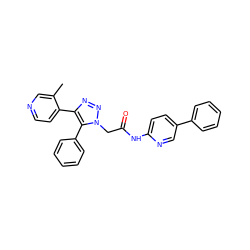 Cc1cnccc1-c1nnn(CC(=O)Nc2ccc(-c3ccccc3)cn2)c1-c1ccccc1 ZINC001772600842