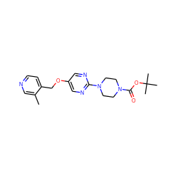 Cc1cnccc1COc1cnc(N2CCN(C(=O)OC(C)(C)C)CC2)nc1 ZINC000084733177